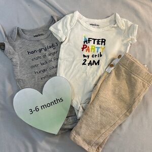 Indigo Baby - 3 piece outfit/set. Size 3-6 months